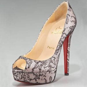 CRISTIAN LOUBOUTIN “Lady Peep” Lace 150mm Heels